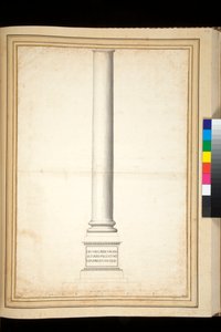La columna de Antonino Pío mostrada como restaurada (pluma y lavado gris)