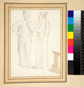 Dos vistas de una estatuilla de bronce de Pietro Santi Bartoli