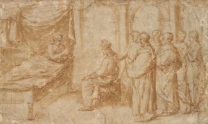 Salomón en el lecho de muerte del rey David de Pietro Santo Bartoli