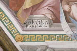Firma del artista, La Coronación de la Virgen María (detalle)