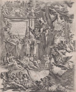 Una alegoría en honor a la llegada del Cardenal Franciotti como Obispo de Lucca, 1637 de Pietro Testa