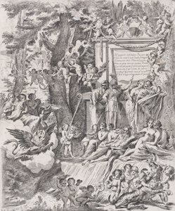 Una alegoría en honor a la llegada del cardenal Franciotti como obispo de Lucca de Pietro Testa