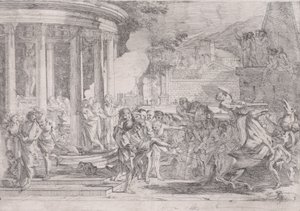 Sinorix llevado desde el templo de Artemisa tratando de escapar de los efectos del veneno, ca. 1640