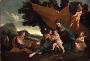 El descanso en la huida a Egipto de Pietro Testa
