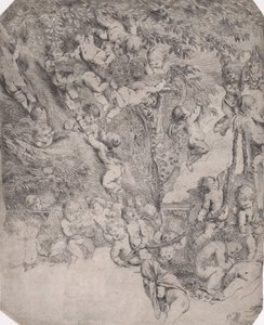 El jardín de Venus, impresión de prueba de la esquina superior izquierda, ca. 1631-37