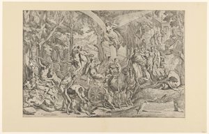 Triunfo de la pintura en el Parnaso
Affectus exprimit/ arcum meretur/ Parnaso triumphat (título en el objeto) de Pietro Testa
