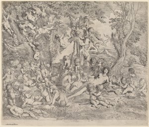 Venus en un Jardín con Cupidos de Pietro Testa