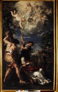 El martirio de San Esteban. El martirio de San Esteban. Pintura de Pedro de Cortona (Pietro Berrettini, conocido como Pietro da Cortona