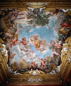 Marte después de la guerra, bóveda del Salón de Marte de Pietro da Cortona