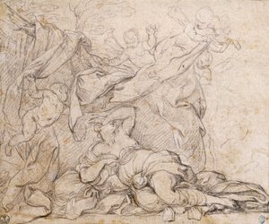 Venus, estudio para el Triunfo de la Divina Providencia, fresco en la bóveda del salón del Palazzo Barberini, Roma de Pietro da Cortona