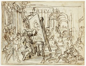 Terremoto en el estudio de un artista de Pietro da Cortona