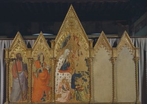 Coronación de la Virgen, políptico de Pietro da Miniato