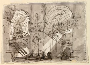 Diseño de escenario, interior de prisión de Pietro di Gottardo Gonzaga