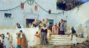 Día de fiesta, de Pio Joris (1843-1921), óleo sobre lienzo, 93x160 cm de Pio Joris