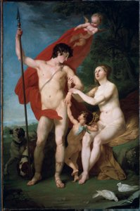Venus y Adonis (Venus y Adonis) - Pintura de Pyotr (Piotr) Ivanovich Sokolov (1753-1791), óleo sobre lienzo - Arte ruso de Piotr Ivanovich Sokolov