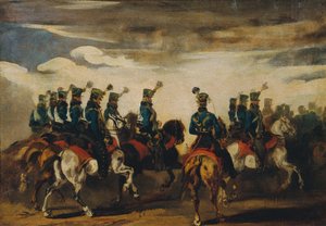 Húsares azules austriacos de Piotr von Michalowski