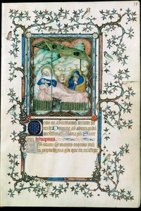 La Natividad. De las Petites heures du Duc de Berry ... de Pol de Limbourg