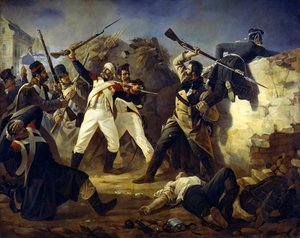 La hazaña heroica del granadero Leonty Korennoy, 1846 de Polidor Ivanovich Babaev