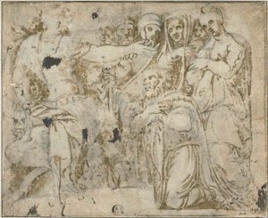 La familia de Darío ante Alejandro de Polidoro da Caravaggio
