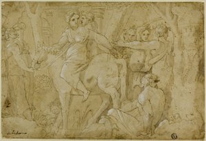 La huida de Clelia de Polidoro da Caravaggio