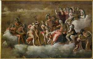Psique recibió en el Olimpo ... de Polidoro da Caravaggio