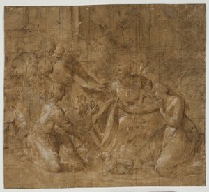 La adoración de los pastores de Polidoro da Caravaggio