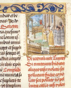Bendición de un Cementerio Arrasado por un Obispo del Pontifical del Obispo Erasmus Ciolek, c.1510