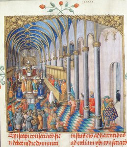 Consagración del Obispo del Pontifical del Obispo Erasmus Ciolek, c.1510 de Polish School