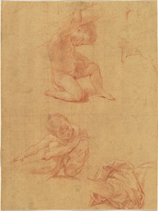 Dos niños desnudos levantando un garrote