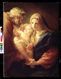 ""La Sagrada Familia"" (La Sagrada Familia) Pintura de Pompeo Girolamo Batoni (1708-1787) alrededor de 1740 Museo Pushkin, Moscú de Pompeo Girolamo Batoni