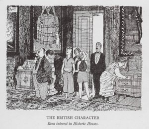 El carácter británico, gran interés por las casas históricas (litografía)