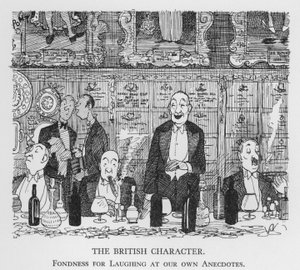 El carácter británico, afición por reírse de nuestras propias anécdotas (litografía)
