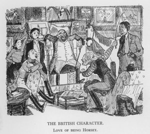 El carácter británico, amor por ser ecuestre (litografía)