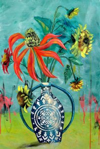 Flores en un jarrón de colores de Poonam Choudhary