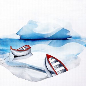 Barcos rojos, lago azul