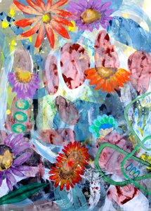 Flores abstractas llenas de colorido de Poonam Choudhary