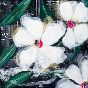 Flores blancas abstractas