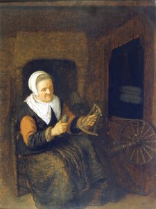 Una mujer que vuela. Pintura de De Pope
