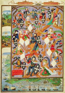 Añadir Ms 12531 f.7 Árbol genealógico de Alfonso I (1128-85)