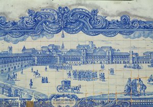 Azulejos que representan la Praça do Comércio, Lisboa