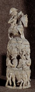 Artes decorativas: salero de marfil de producción afro-portuguesa de Portuguese School