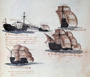 Memoriales de las Armadas de Portugal bajo el rey Manuel I (1469-1521): representación de las carabelas de la flota portuguesa