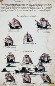 Barcos de expediciones marítimas para descubrir Malaca de Portuguese School