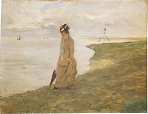 Mujer junto al mar de Possibly French 19th Century