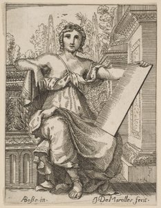 Mujer Sentada Sosteniendo una Tableta, finales del siglo XVII, mediados del siglo XVIII de Possibly by Jean Antoine de Maroulles