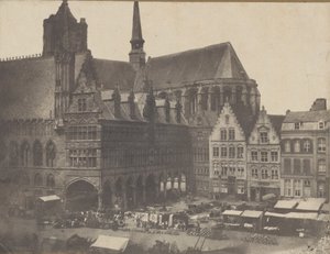 Place du Marché à Ypres, ca. 1851 de Possibly by Louis Désiré Blanquart évrard.