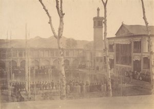 Palacio del Shah, Rindiendo homenaje al Shah, Fiesta de Salam, Teherán, Irán de Possibly by Luigi Pesce.