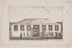 Frederik V visita los establos y la casa de equitación en la academia de Sorø