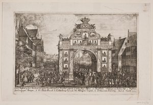 Federico V pasa por el arco de honor en Horsens de Poul Isac Grønvold