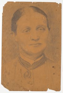 Cabeza de retrato. Sra. directora de escuela Caroline Knudsen